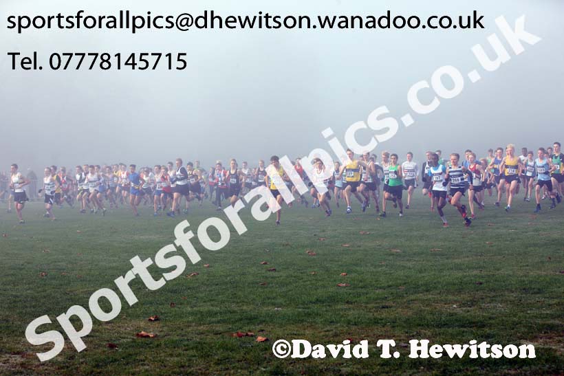 Boys under-15s, European Cross Country Trials, Sefton Park, Liverpool. Photo: David T. Hewitson/Sports for All Pics